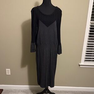 Elegant Black and Gray Women's Sweater Dress